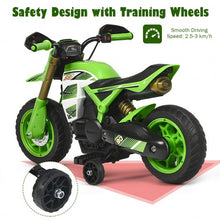 Load image into Gallery viewer, 6V Electric Kids Ride-On Battery Motorcycle with Training Wheels -Green
