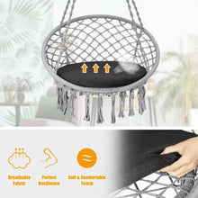 Load image into Gallery viewer, Macrame Cushioned Hanging Swing Hammock Chair-Gray
