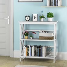 Load image into Gallery viewer, 3-Tier Bookshelf Wooden Open Storage Bookcase for Home Office-White
