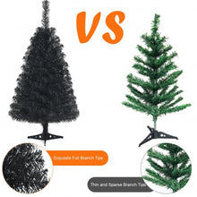 Load image into Gallery viewer, 3 Feet Unlit Artificial Christmas Halloween Mini Tree with Plastic Stand-Black
