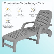 Load image into Gallery viewer, Adjustable Patio Sun Lounger with Weather Resistant Wheels-Gray
