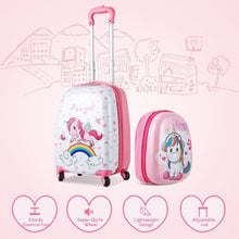 Load image into Gallery viewer, 2 Pcs Kids Luggage Set 12&quot; Backpack and 16&quot; Kid Carry on Suitcase with Wheels
