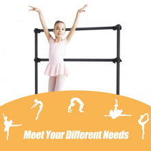 Load image into Gallery viewer, 4 Feet Portable Double Freestanding Barre Dancing Stretching-Black
