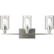 Load image into Gallery viewer, 3-Light Modern Bathroom Wall Sconce with Clear Glass Shade-Silver
