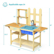 Load image into Gallery viewer, Kid&#39;s Outdoor Wooden Pretend Cook Kitchen Playset Toy
