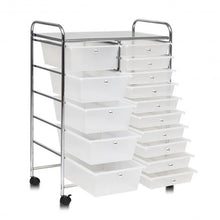 Load image into Gallery viewer, 15 Drawers Rolling Storage Cart Organizer-clear
