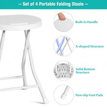 Load image into Gallery viewer, Set of 4 18&quot; Collapsible Round Stools with Handle
