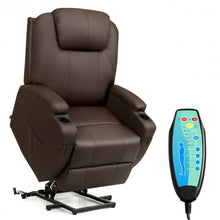 Load image into Gallery viewer, Heated Vibration Massage Power Lift Chair with Remote-Coffee
