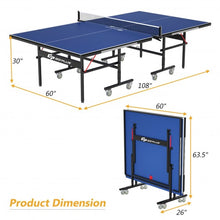 Load image into Gallery viewer, 9&#39; x 5&#39; Foldable Table Tennis Table with Quick Clamp Net and Post Set
