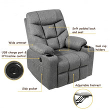 Load image into Gallery viewer, Electric Power Lift Recliner Massage Sofa-Gray
