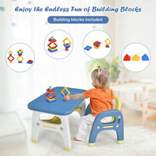 Load image into Gallery viewer, Kids Activity Table and Chair Set with Montessori Toys for Preschool and Kindergarten-Blue
