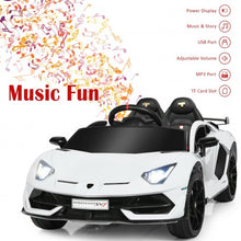 Load image into Gallery viewer, 12 V Licensed Lamborghini SVJ RC Kids Ride On Car with Trunk and Music-White
