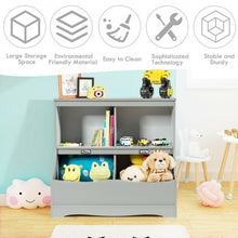 Load image into Gallery viewer, Kids Floor Cabinet Multi-Functional Bookcase -Gray
