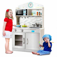 Load image into Gallery viewer, Kids Wooden Pretend Cooking Playset Cookware Kitchen-Beige

