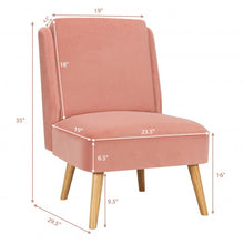 Load image into Gallery viewer, Velvet Accent Chair with Rubber Wood Legs for Living Room-Pink
