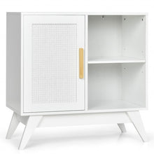 Load image into Gallery viewer, Storage Cabinet Free Standing with Adjustable Shelves Weaved Door-White
