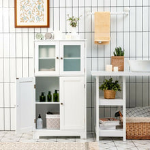 Load image into Gallery viewer, Bathroom Floor Storage Locker Kitchen Cabinet with Doors and Adjustable Shelf-White
