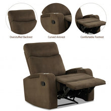 Load image into Gallery viewer, Recliner Chair Single Sofa Lounger with Arm Storage and Cup Holder for Living Room-Coffee
