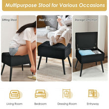 Load image into Gallery viewer, Velvet Storage Ottoman with Solid Wood Legs for Living Room Bedroom
