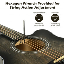 Load image into Gallery viewer, 40&quot; Full Size Cutaway Acoustic Guitar Starter Guitarra Bundle Kit -Black
