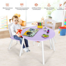 Load image into Gallery viewer, Wood Activity Kids Table and Chair Set with Center Mesh Storage for Snack Time and Homework-Purple
