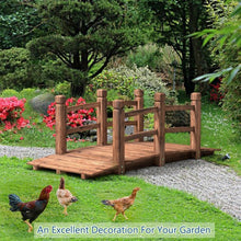 Load image into Gallery viewer, 5&#39; Wooden Garden Bridge Arc Stained Finish Footbridge Decorative
