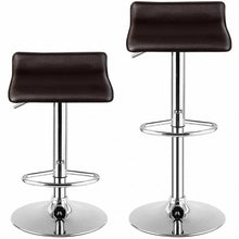 Load image into Gallery viewer, Set of 2 Adjustable PU Leather Backless Bar Stools-Coffee
