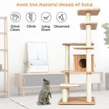 Load image into Gallery viewer, Wood Multi-Layer Platform Cat Tree with Scratch Resistant Rope
