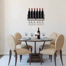 Load image into Gallery viewer, Wall Mounted Metal Wine Rack Wine Bottle Storage
