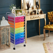 Load image into Gallery viewer, 10 Drawer Rolling Storage Cart Organizer-Color
