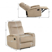 Load image into Gallery viewer, Recliner Chair Single Sofa Lounger with Arm Storage and Cup Holder for Living Room-Brown
