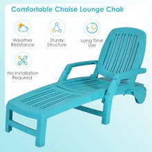 Load image into Gallery viewer, Adjustable Patio Sun Lounger with Weather Resistant Wheels-Turquoise
