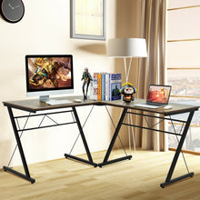 Load image into Gallery viewer, 59&quot; L-Shaped Corner Desk Computer Table for Home Office Study Workstation-Brown
