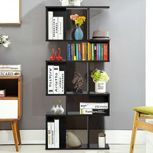 Load image into Gallery viewer, 5 Cubes Ladder Shelf Corner Bookshelf Display Rack Bookcase-Black
