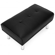 Load image into Gallery viewer, Ottoman Footrest Stool PU Leather Seat with Metal Legs-Black
