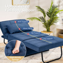 Load image into Gallery viewer, Sofa Bed 4 in 1 Multi-Function Convertible Sleeper Folding footstool-Blue
