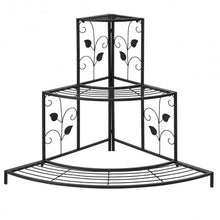 Load image into Gallery viewer, 3 Tier Floral Corner Metal Plant Pot Rack
