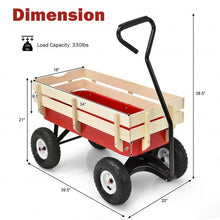 Load image into Gallery viewer, Outdoor Pulling Garden Cart Wagon with Wood Railing
