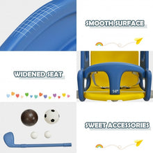 Load image into Gallery viewer, 6 in 1 Slide and Swing Set with Ball Games for Toddlers-Blue
