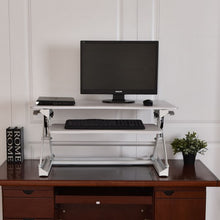 Load image into Gallery viewer, Height Adjustable Computer Desk Sit/Stand Desktop-White
