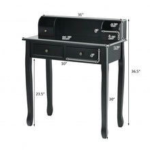 Load image into Gallery viewer, Removable Floating Organizer 2-Tier Mission Home Computer Vanity Desk-Black
