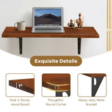 Load image into Gallery viewer, 40&#39;&#39; x 14&#39;&#39; Wall-Mounted Desk Rubber Wood Dining Table with Sturdy Steel Bracket
