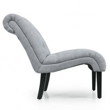 Load image into Gallery viewer, Upholstered Tufted Lounge Chair with Wood Leg-Light Gray
