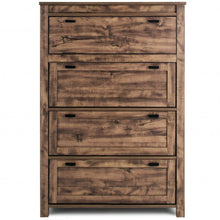 Load image into Gallery viewer, 4 Drawers Dresser Rustic Vertical Drawer Chest Industrial Dresser Tower
