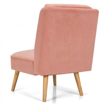 Load image into Gallery viewer, Velvet Accent Chair with Rubber Wood Legs for Living Room-Pink
