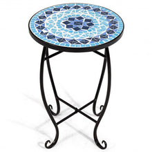 Load image into Gallery viewer, Outdoor Indoor Steel Accent Plant Stand Cobalt Table-Blue
