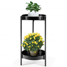 Load image into Gallery viewer, 2 Tier Mid Century Modern Metal Plant Stand-Black
