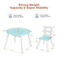 Load image into Gallery viewer, Wood Activity Kids Table and Chair Set with Center Mesh Storage for Snack Time and Homework-Green
