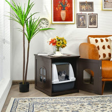 Load image into Gallery viewer, Side Table Nightstand Decorative Cat House-Brown
