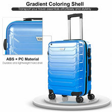 Load image into Gallery viewer, 3 pcs Spinner Expandable Suitcase With TSA Lock-Blue
